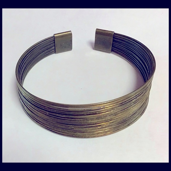 5” Adjustable Gold Wire Cuff Bracelet - Picture 3 of 7